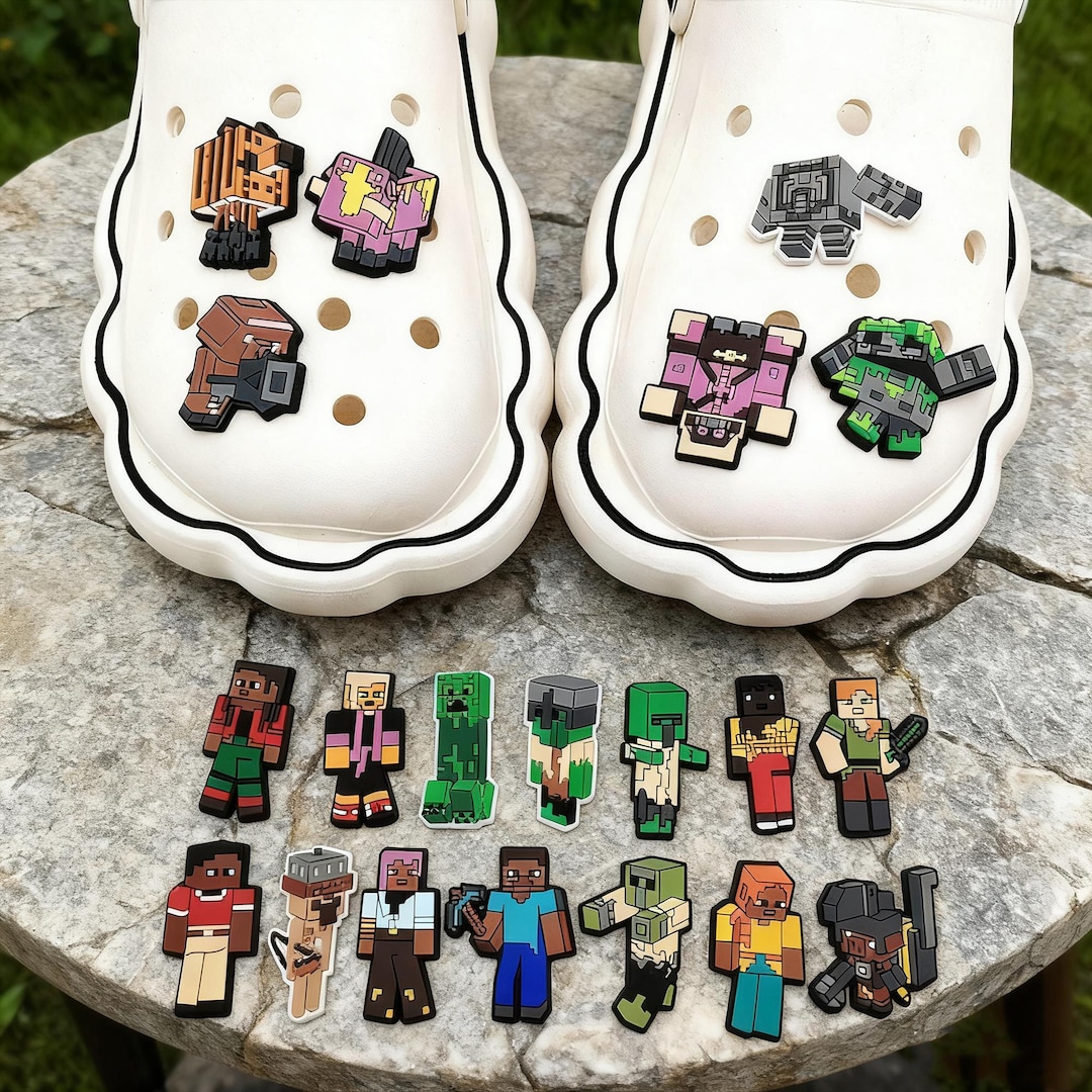 Minecraft Crocs Charms | Creeper Steve Jibbitz | Kids & Adults Shoe ...