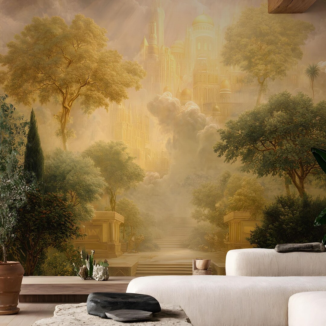 Vintage Forest Landscape Mural Wallpaper – Scenic Peel and Stick Wall ...