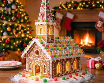 Gingerbread House Printable Template Pattern Christmas Decor
