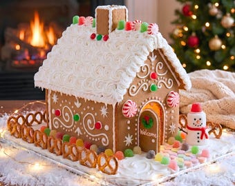 Gingerbread House Crunch Template Printable Pattern