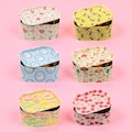 Tin Storage Box with Tray Lid, Large Metal Stash Container Cute Designs: Strawberry, Bee, Goose, Mushrooms, Clouds, Cherry