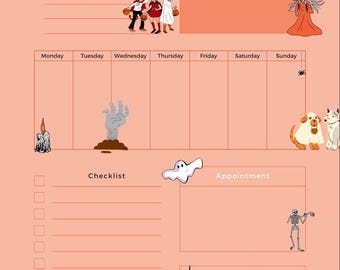 Halloween Wochenplaner: Gruselige To-Do Liste (Digitaler Download)