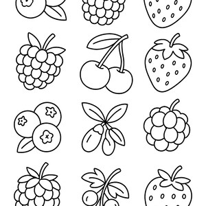 12 Wild Berries Coloring Page
