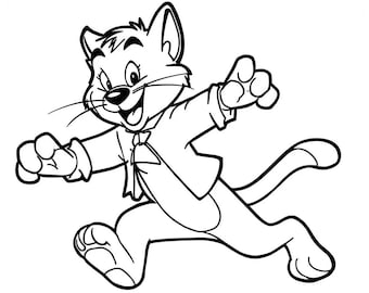 Cheerful Cat Coloring Pages
