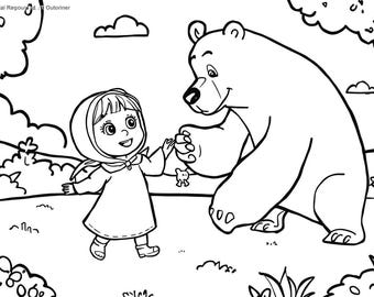 Masha and the Bear Coloring Pages