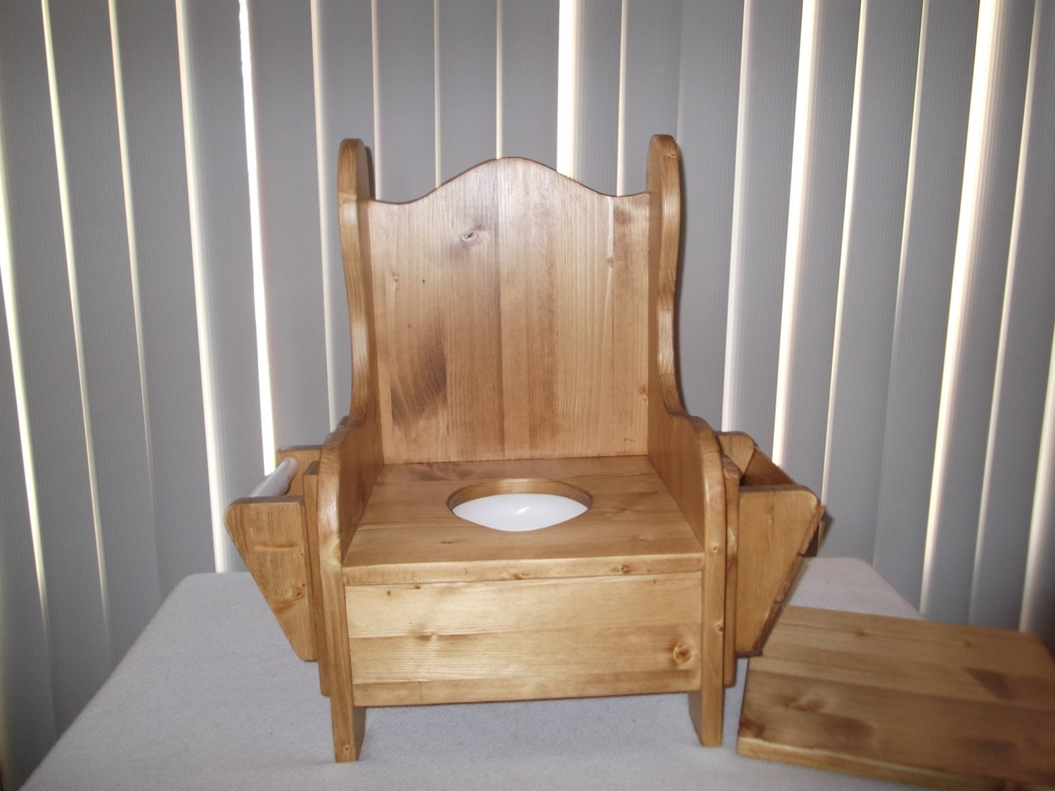Wooden potty chair with toilet sale paper holder