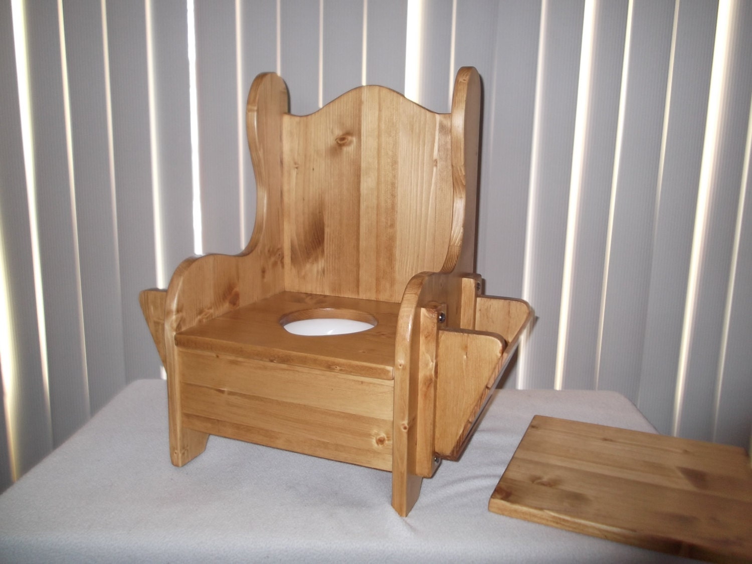 Wooden Potty Chair W Tp Holder And Book Rack Etsy