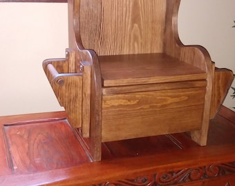 Wooden Potty Chair w/ TP holder and book rack