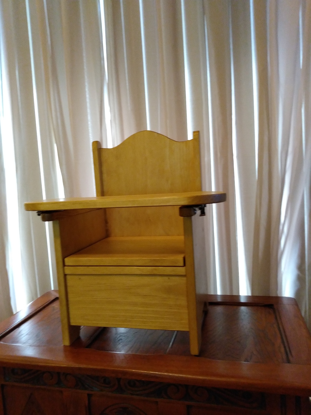 Classic Wooden Potty Chair With Tray Etsy