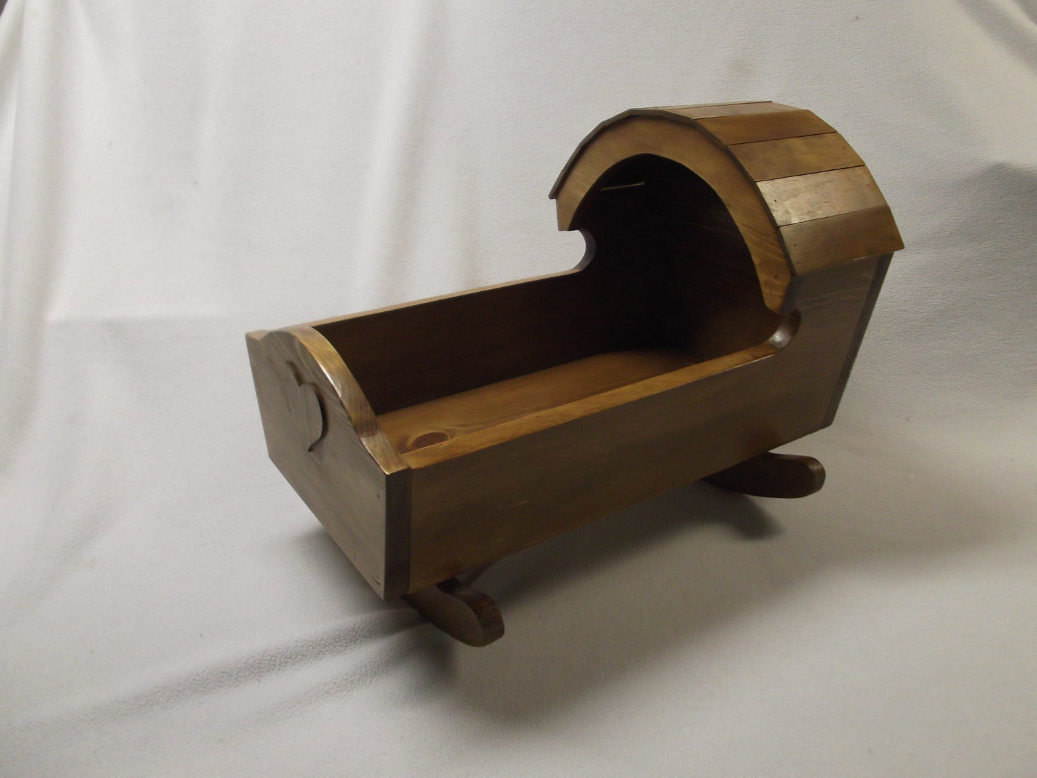 Amish Style Wooden Doll Cradle Etsy