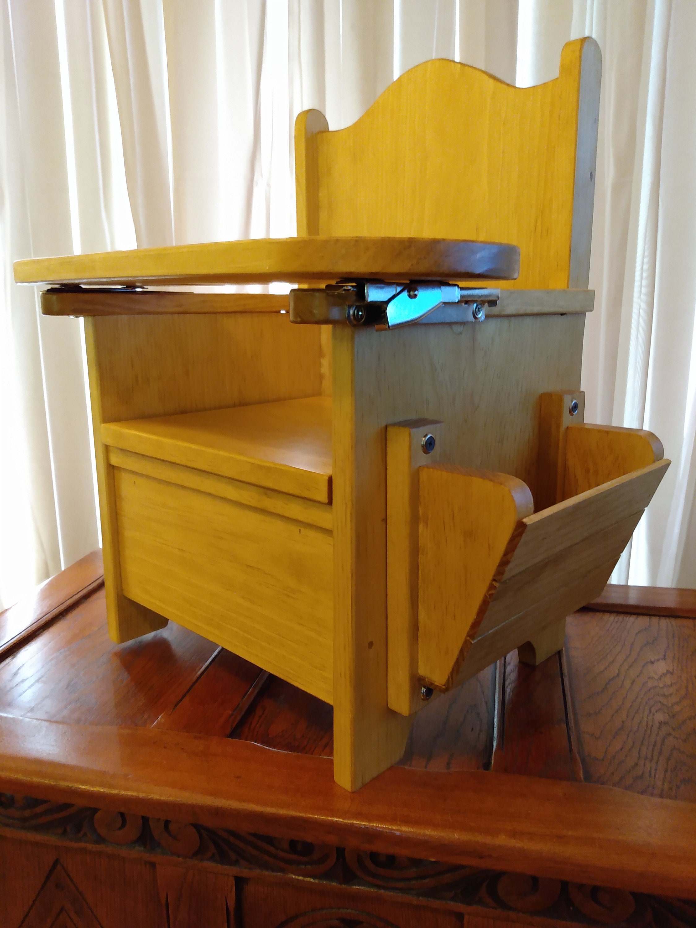 Classic Wooden Potty Chair With Tray Etsy India
