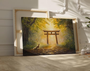 Oil painting Torii Gate poster| Shinto art | 800+ DPI | Independent art