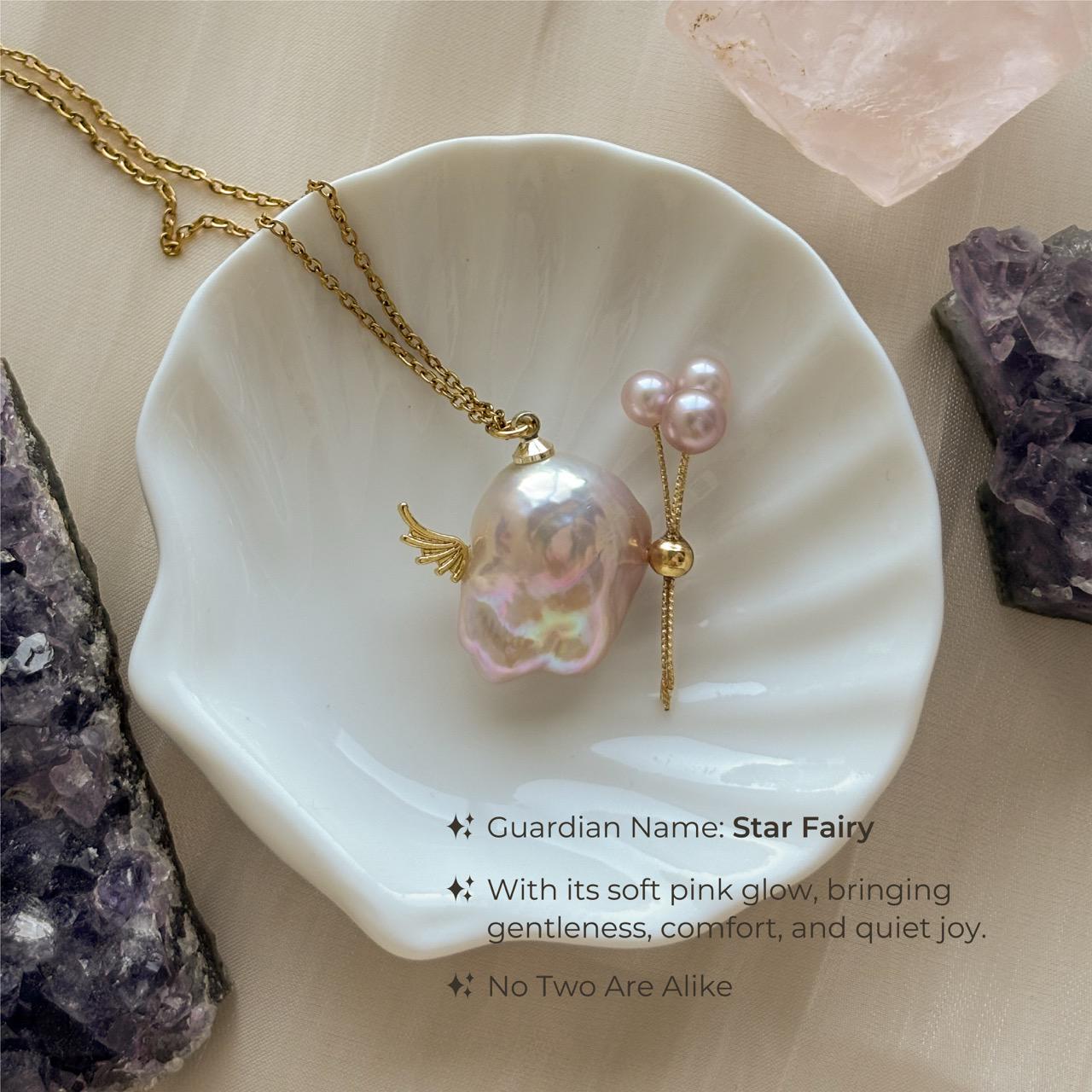 Guardian Spirit Handmade Baroque Pearl Necklace: Star Fairy