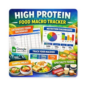 High Protein Macro Tracker — Interactive Google Sheet + Excel Template