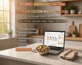Macro Tracker Spreadsheet, Nutrition Tracker Google Sheets, Excel Template, High Protein Low Carb Meal Planner, Grocery Budget calculator