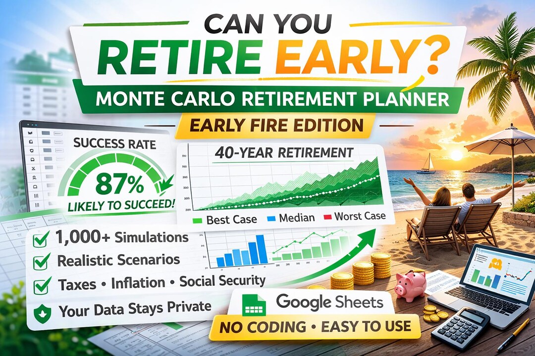 Early Retirement Planner Spreadsheet, Recession Stress Test, Monte ...