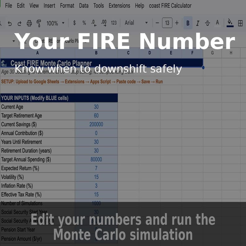 Barista FIRE Calculator Spreadsheet, Gig Economy, Semi Retirement, Part ...