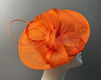 Sinamay Feather Fascinator: Wedding, Tea Party, Derby Hat