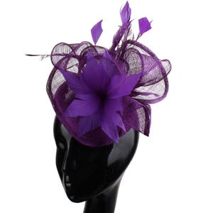 Feather Sinamay Fascinator Derby Fascinator Cocktail Hat
