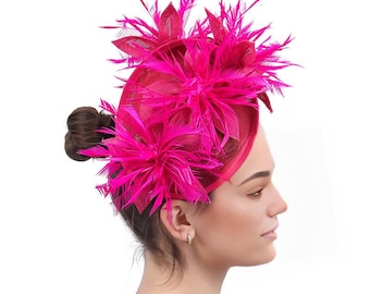 Feather Sinamay Fascinator Derby Fascinator Wedding Tea Party Cocktail Hat