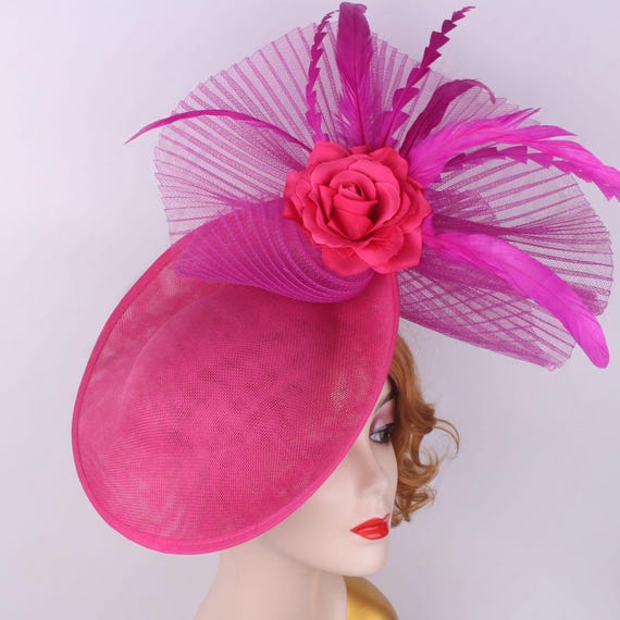 Flower Fascinator Hat: Handmade Sinamay Derby Headband With 