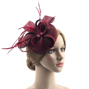 Sinamay Fjäder Fascinator: Kentucky Derby Tea Party Hat