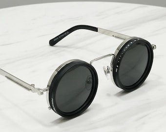 Steampunk Sunglasses Vintage Adjustable Tint, Polarized UV400 Lenses, Manual tint control
