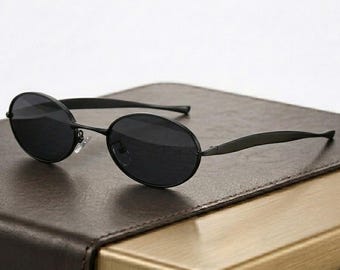 Retro Metal Oval Sunglasses Y2K Punk Stylish Unisex Glasses