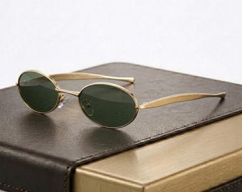 Retro Metal Oval Sunglasses Y2K Punk Stylish Unisex Glasses