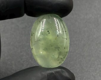 100% naturlig grön prehnit slät cabochon oval ädelsten 28x20x8mm för smyckestillverkning 41 karat