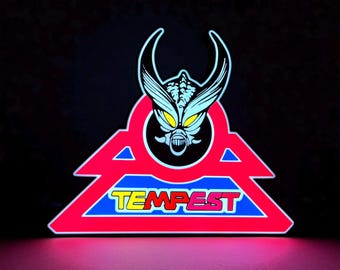 Tempest Arcade LED Lighted Sign, 3D Printed and handmade, home office/mancave/she-shed ready.