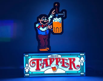 Tapper Arcade LED Lighted Sign, 3D Printed and handmade, home office/mancave/she-shed ready.