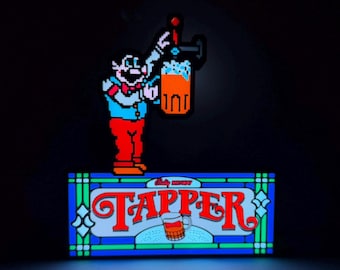 Tapper Arcade LED Lighted Sign, 3D Printed and handmade, home office/mancave/she-shed ready.