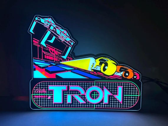 TRON Arcade LED Lighted Sign, 3D Printed and handmade, home office/mancave/she-shed ready.
