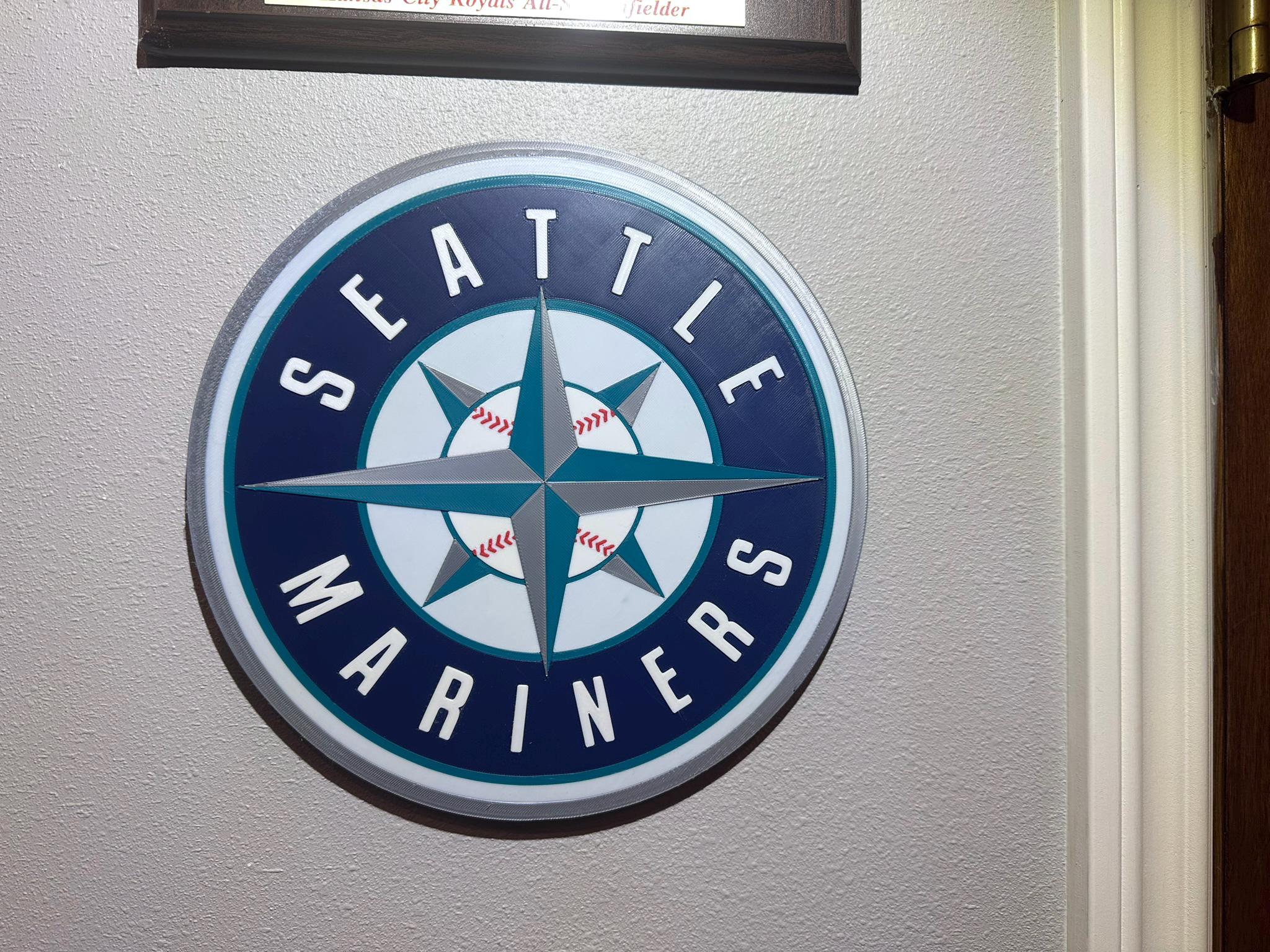 3D Printed Seattle Mariners Logo Sign: 2025 AL West Champs, Home Decor ...