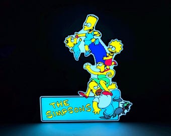 The Simpsons Arcade LED Lighted Sign, 3D Printed and handmade, home office/mancave/she-shed ready.