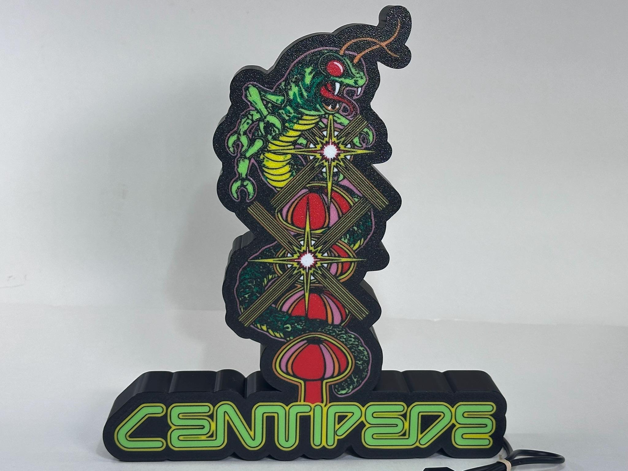Centipede LED Lighted Sign With Remote, Retro Arcade Collectible, 3D ...