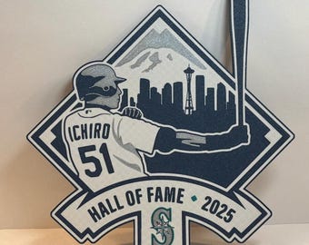 Ichiro Suzuki Seattle Mariners Hall of Fame sign. Class of 2025 MLB HOF. 3D Printed sign for home, office, She-Shed, or Mancave.