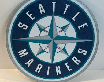 3D Printed Seattle Mariners Logo Sign: 2025 AL West Champs, Home Decor (10" Diameter)