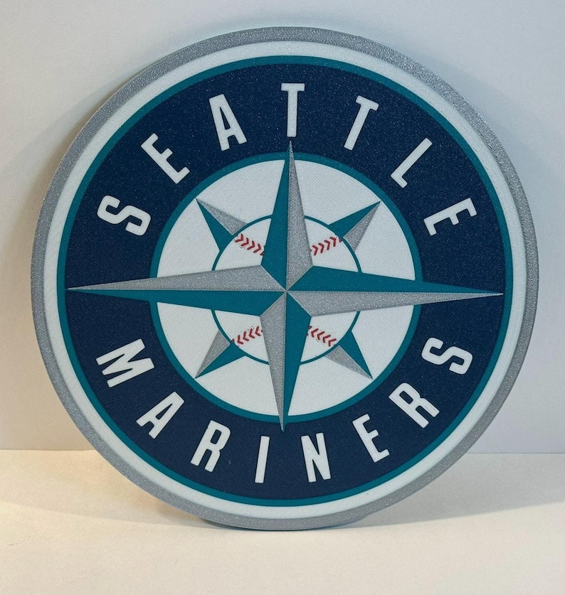 Mariners Border 3D Printed Seattle Mariners Logo Sign: 2025 AL West Champs, Home Decor ...
