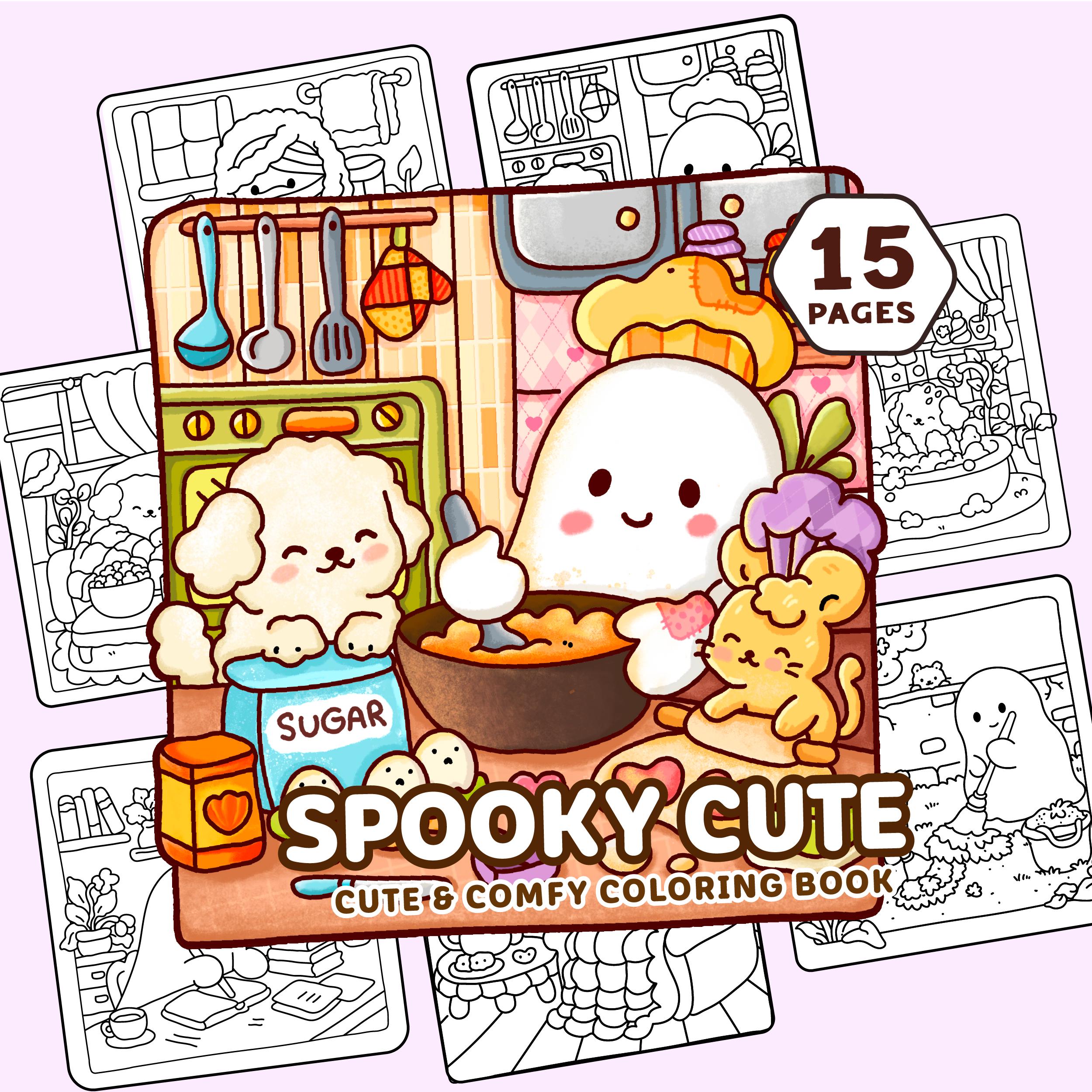Spooky Cute Ultimate Bold & Easy Coloring Book Bundle - 55 Pages PDF ...