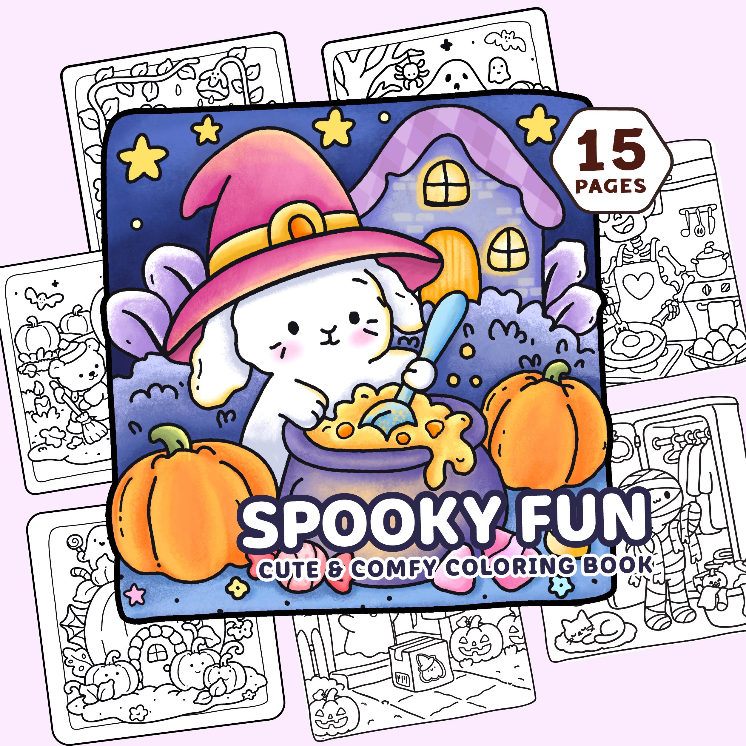 Spooky Cute Ultimate Bold & Easy Coloring Book Bundle - 55 Pages PDF ...