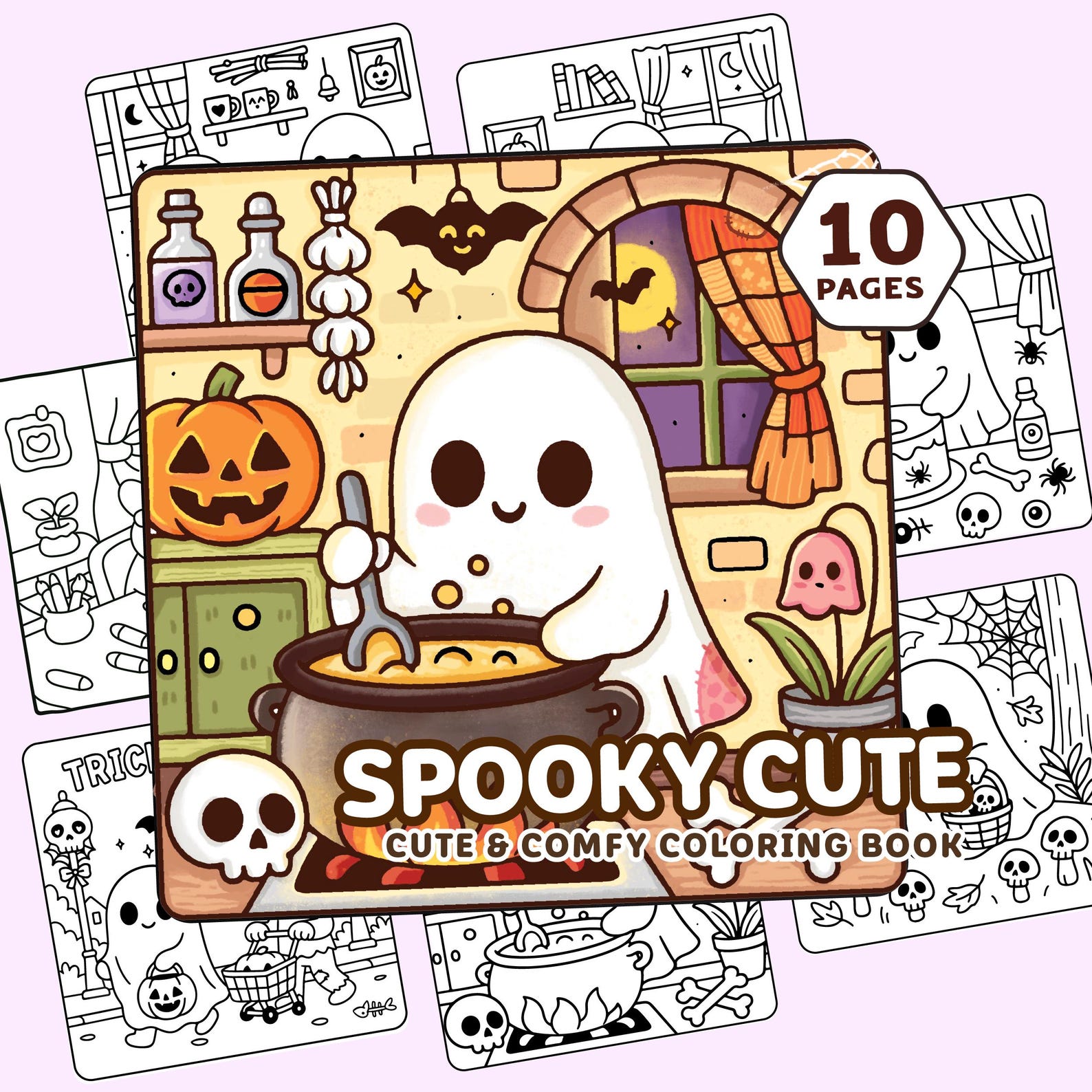 Spooky Cute Ultimate Bold & Easy Coloring Book Bundle - 55 Pages PDF ...