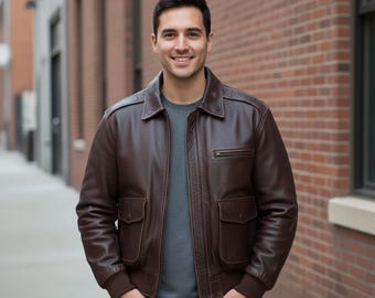 Vintage 80s Robinson Suede Leather Bomber Jacket Rugged Casual