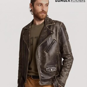 Blouson aviateur A-2 homme en cuir de chèvre effet vieilli