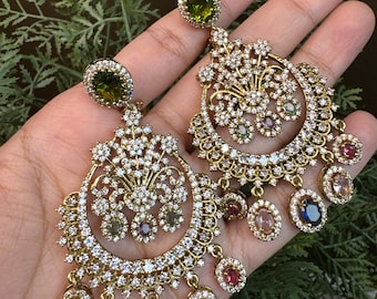Sabyasachi inspired chandbali earrings Indian Pakistani style