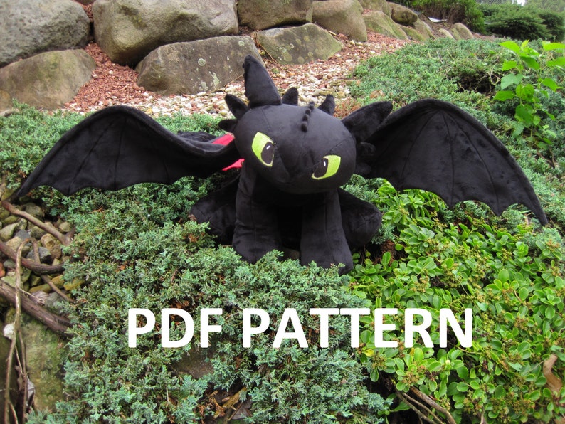 Digital Download: Toothless Plush Pattern Night Fury Dragon image 1