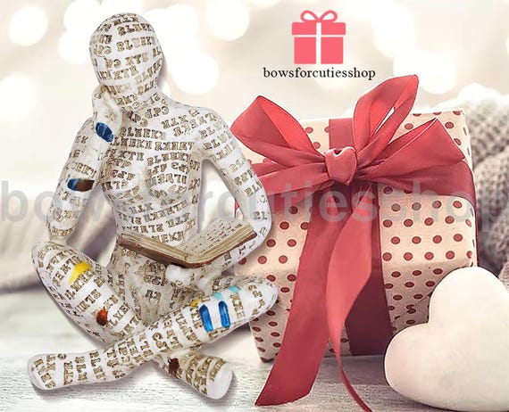 Figurine De Femme Lisante, Pâte Et Résine Penseur Statue Sculpture