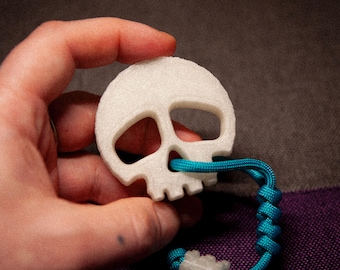 Självlysande dödskalle-fidget, EDC-taktil orosten med paracord-snodd, helt självlysande skrivbordsleksak