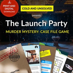 Murder Mystery Case File Game: The Launch Party |  Interactive Detective Game | Printable Digital Download | For Games Night or Solo Sleuths